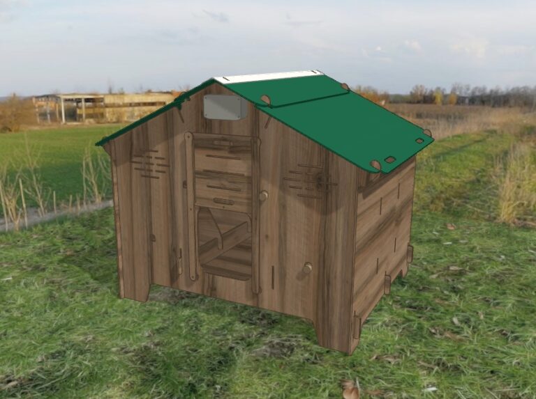 Kerbl Stia Per Anatre E Oche - Legno Laccato 93x73x67 Cm, Tetto In Bitume, Base Galvanizzata - Foto 4