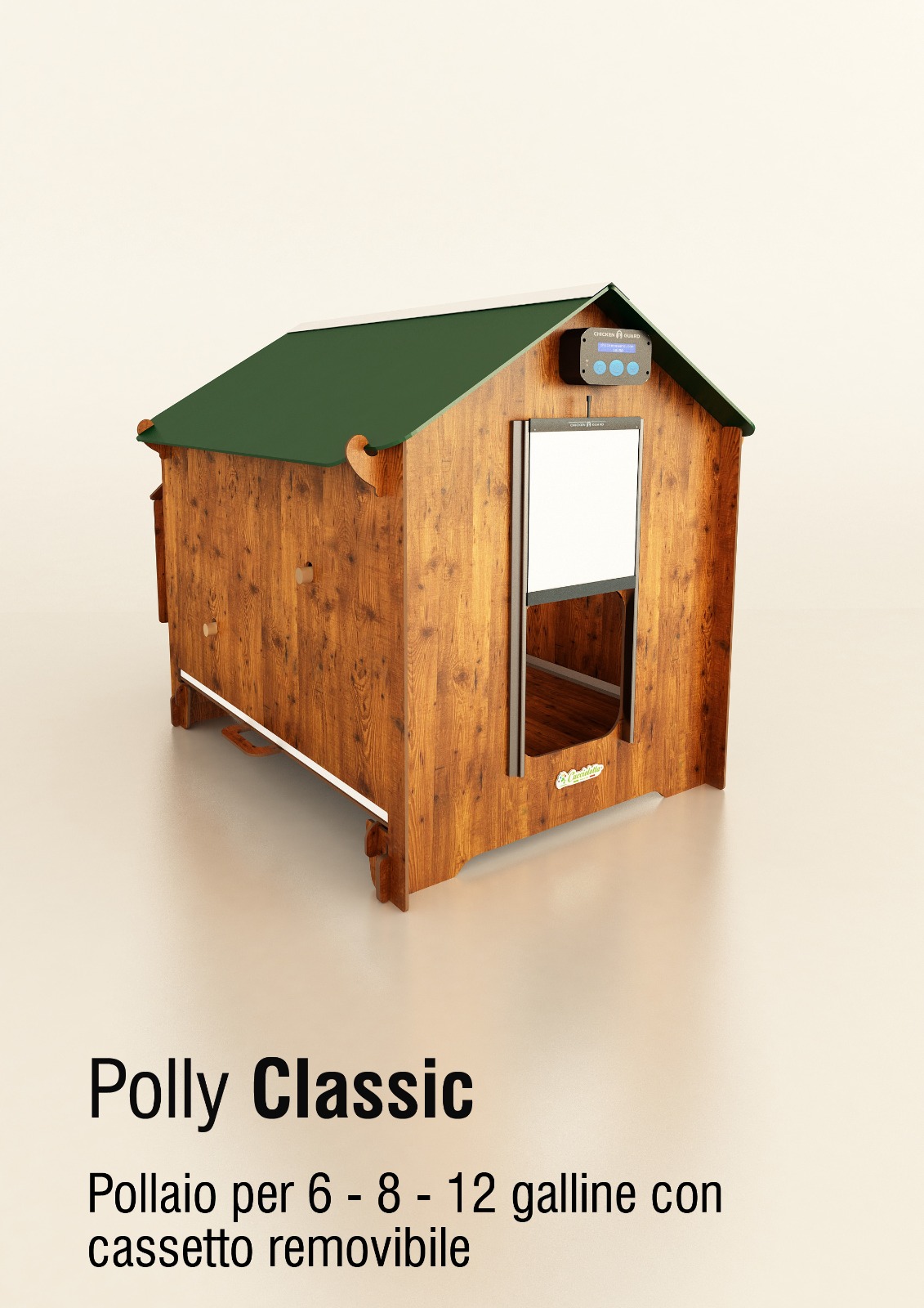 Huisje adopteren voordeel POLLY CLASSIC XL Tuinkippenhok met uitneembare lade 2 zitstokken 2 nesten  voor 6/8 kippen - Cucciolotta