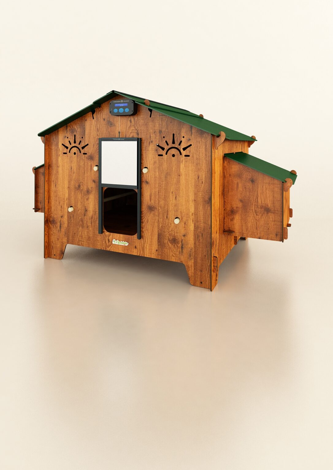 Poulailler Pour 10-15 Poules Polly Chalet - 2 Nids Externes, 3 Perchoirs - En Stratifié HPL Robuste, Fabriqué En Italie - Protection Anti-prédateurs