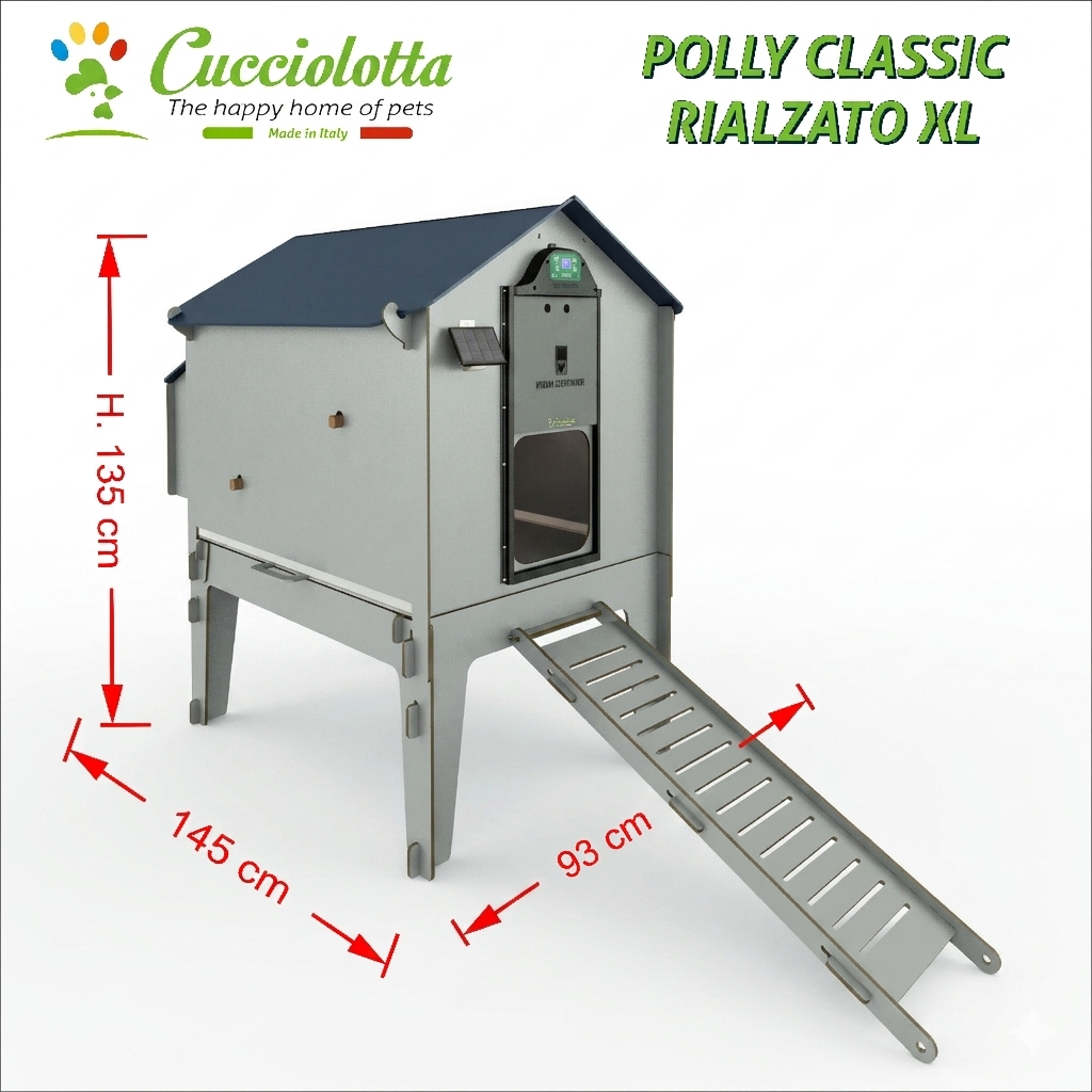 Gemini_Generated_Image_g30ooug30ooug30o Pollaio per 8 galline con cassetto removibile 2 posatoi 2 nidi esterni POLLY CLASSIC Rialzato XL LIGHT GREY - immagine 1