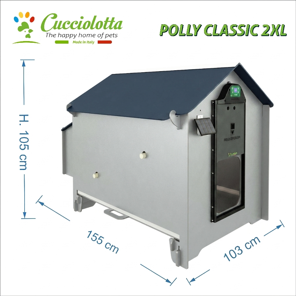 Gemini_Generated_Image_i2wht5i2wht5i2wh Pollaio per 12 galline con cassetto estraibile POLLY CLASSIC 2XL Light Grey - immagine 1