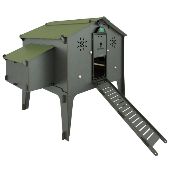 Pollaio rialzato fino a 24 galline POLLY DUPLEX 4XL GREY per Giardino Fattoria Didattica Azienda Agricola - immagine 4