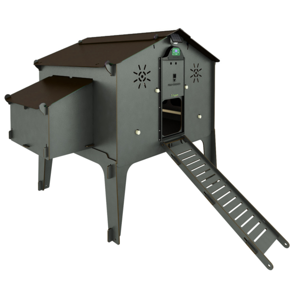 Pollaio rialzato fino a 24 galline POLLY DUPLEX 4XL GREY per Giardino Fattoria Didattica Azienda Agricola - immagine 4