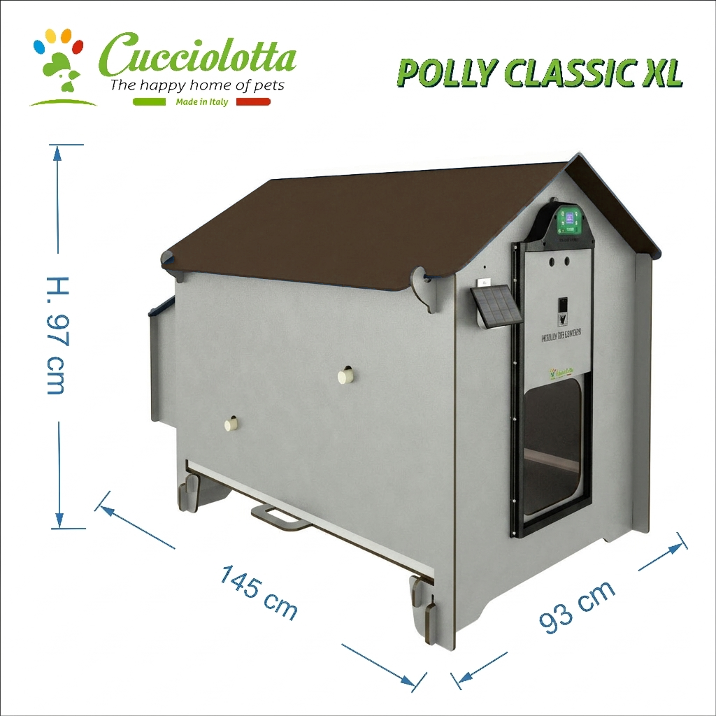 polly xl grigio chiaro marrone Pollaio per 8 galline con cassetto estraibile POLLY CLASSIC XL Light Grey - immagine 1